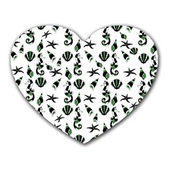 Seahorse Pattern Heart Mousepads