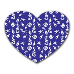 Seahorse Pattern Heart Mousepads