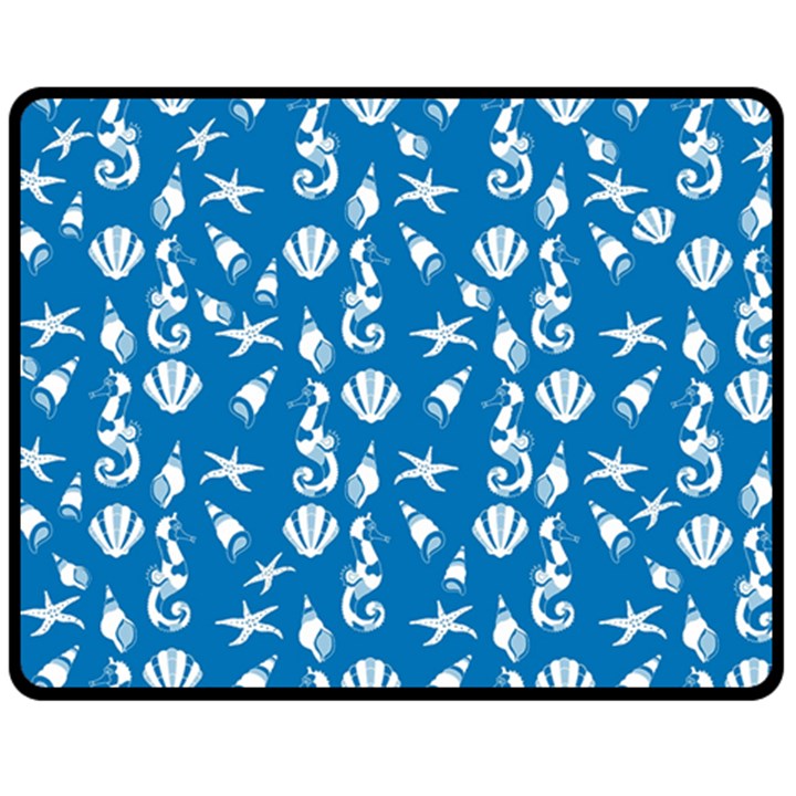 Seahorse pattern Fleece Blanket (Medium) 