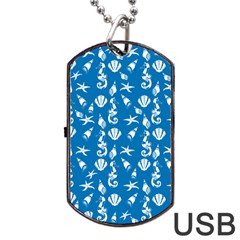 Seahorse Pattern Dog Tag Usb Flash (two Sides)