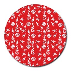 Seahorse Pattern Round Mousepads by Valentinaart