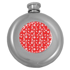 Seahorse Pattern Round Hip Flask (5 Oz) by Valentinaart