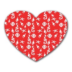 Seahorse Pattern Heart Mousepads