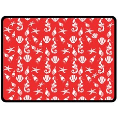 Seahorse Pattern Double Sided Fleece Blanket (large) 