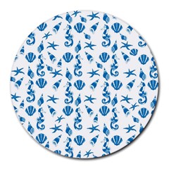 Seahorse Pattern Round Mousepads by Valentinaart