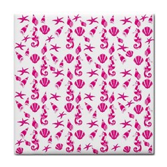 Seahorse Pattern Face Towel by Valentinaart