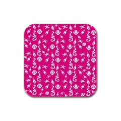 Seahorse Pattern Rubber Square Coaster (4 Pack)  by Valentinaart