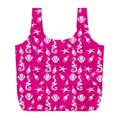 Seahorse Pattern Full Print Recycle Bags (l)  by Valentinaart