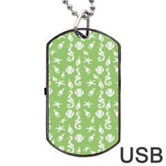 Seahorse Pattern Dog Tag Usb Flash (two Sides)