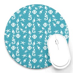 Seahorse Pattern Round Mousepads by Valentinaart