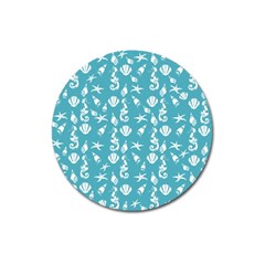 Seahorse Pattern Magnet 3  (round) by Valentinaart