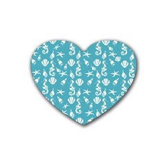 Seahorse Pattern Heart Coaster (4 Pack)  by Valentinaart