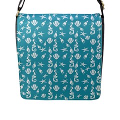 Seahorse Pattern Flap Messenger Bag (l) 