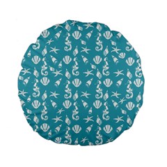 Seahorse Pattern Standard 15  Premium Flano Round Cushions by Valentinaart