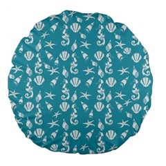 Seahorse Pattern Large 18  Premium Flano Round Cushions by Valentinaart