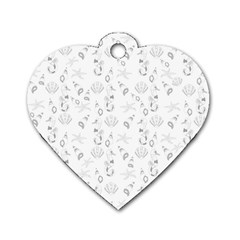 Seahorse Pattern Dog Tag Heart (one Side) by Valentinaart