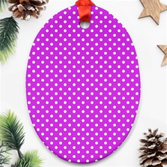 Polka Dots Oval Ornament (two Sides)