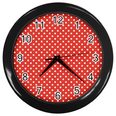 Polka Dots Wall Clocks (black) by Valentinaart