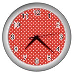 Polka dots Wall Clocks (Silver)  Front