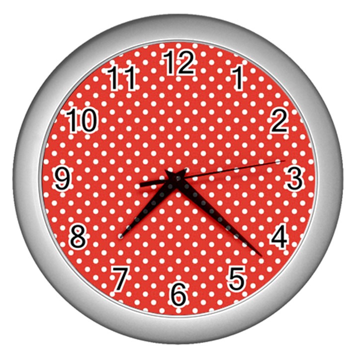 Polka dots Wall Clocks (Silver) 