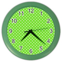 Polka Dots Color Wall Clocks by Valentinaart