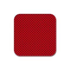 Polka Dots Rubber Square Coaster (4 Pack)  by Valentinaart