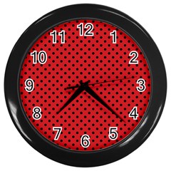 Polka Dots Wall Clocks (black) by Valentinaart