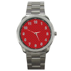 Polka Dots Sport Metal Watch by Valentinaart