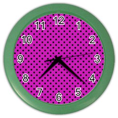 Polka Dots Color Wall Clocks by Valentinaart