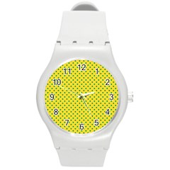 Polka Dots Round Plastic Sport Watch (m) by Valentinaart