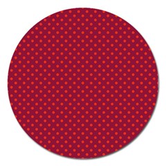 Polka Dots Magnet 5  (round) by Valentinaart