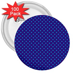 Polka dots 3  Buttons (100 pack) 