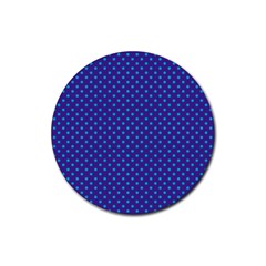 Polka dots Rubber Round Coaster (4 pack) 