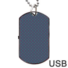 Polka Dots Dog Tag Usb Flash (one Side)