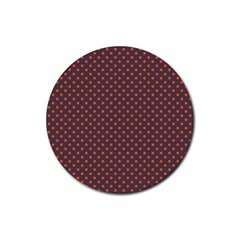 Polka Dots Rubber Coaster (round)  by Valentinaart