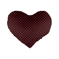 Polka Dots Standard 16  Premium Flano Heart Shape Cushions by Valentinaart