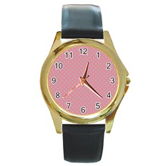 Polka dots Round Gold Metal Watch