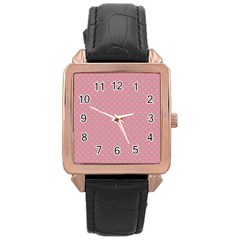 Polka dots Rose Gold Leather Watch 