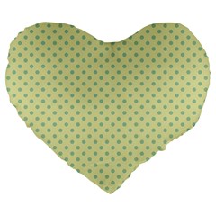 Polka Dots Large 19  Premium Heart Shape Cushions