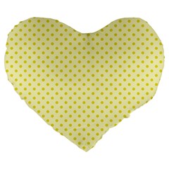 Polka Dots Large 19  Premium Flano Heart Shape Cushions by Valentinaart