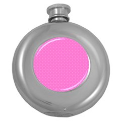 Polka Dots Round Hip Flask (5 Oz) by Valentinaart