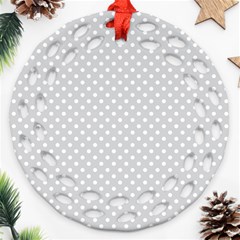 Polka Dots Round Filigree Ornament (two Sides)