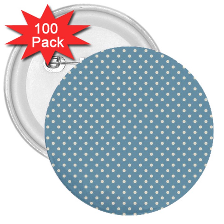 Polka dots 3  Buttons (100 pack) 