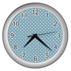 Polka dots Wall Clocks (Silver) 