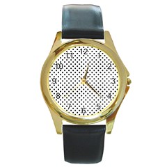 Polka Dots Round Gold Metal Watch