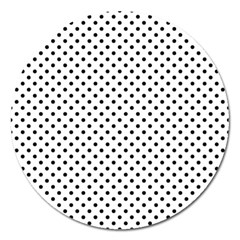 Polka Dots Magnet 5  (round) by Valentinaart