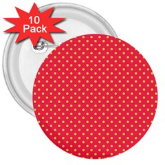 Polka dots 3  Buttons (10 pack) 