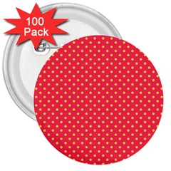 Polka dots 3  Buttons (100 pack) 