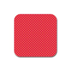 Polka dots Rubber Square Coaster (4 pack) 