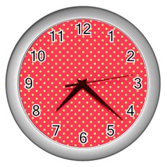 Polka Dots Wall Clocks (silver)  by Valentinaart